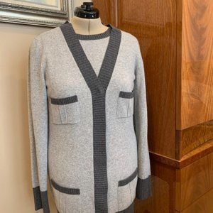 Saks Fifth Avenue Les Capains Blue Cashmere/Wool Twin Sweater Set size 14